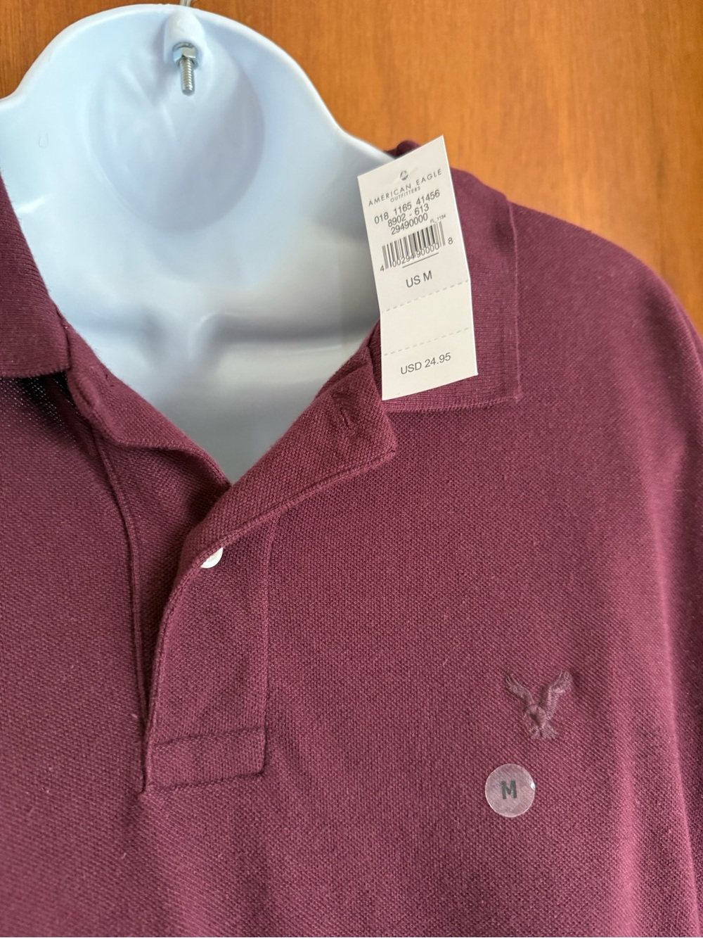 American Eagle Men’s Burgundy Classic Polo Shirt NWT Size Medium